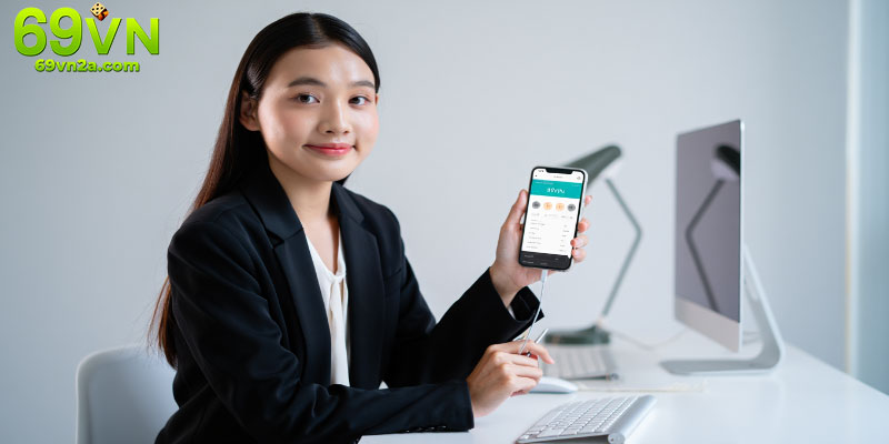 Giao diện thao tác rút tiền tại 69VN đơn giản và dễ dùng